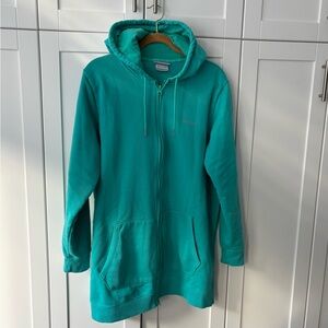 Columbia Women's Burr Trail™ Long Full Zip Hoodie Teal Zip-Up Jacket size XXL